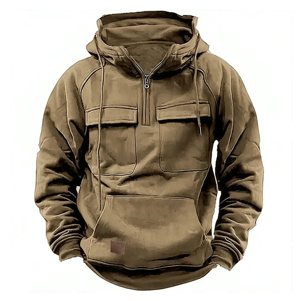 Pullover Hoodie | Half Zip with Front Pockets