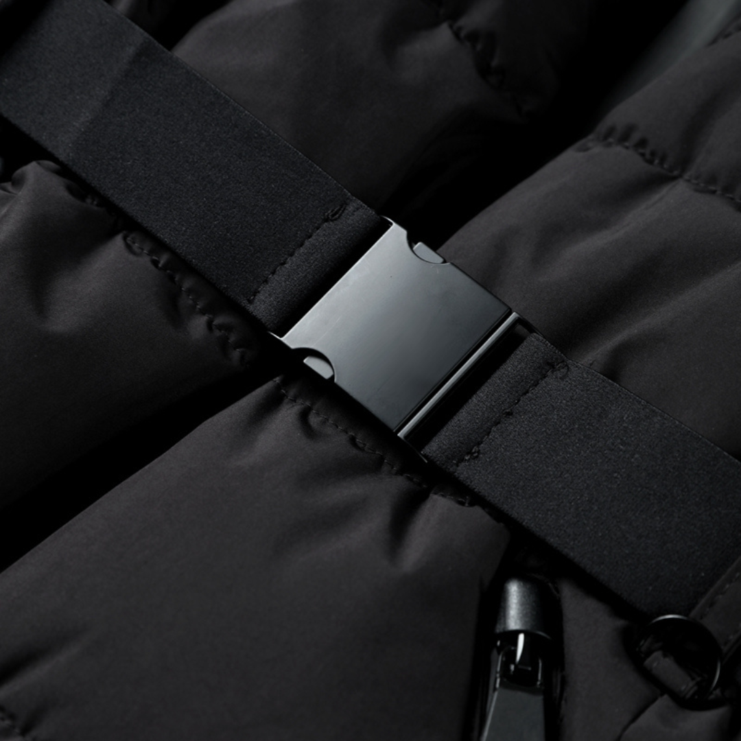 Padded Puffer Jacket | Belted Winter Style with High Neck