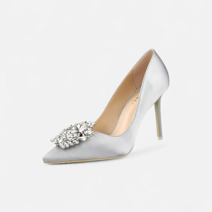 Elegant Stiletto Heels with Crystal Brooch