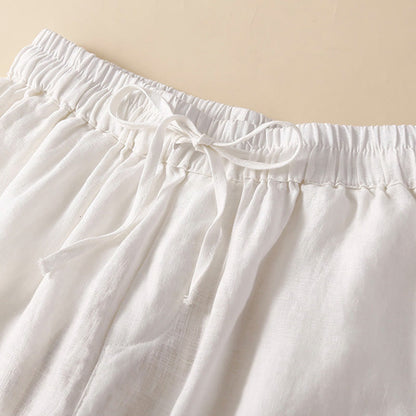 Drawstring Waist Lace Trim Shorts
