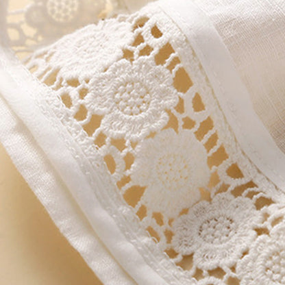 Drawstring Waist Lace Trim Shorts