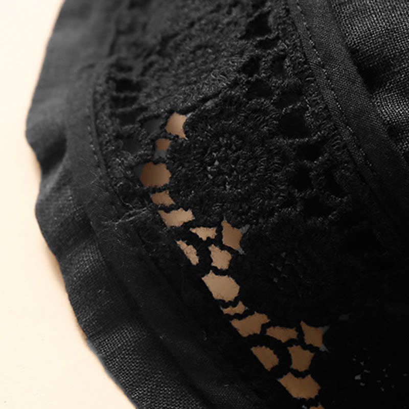 Drawstring Waist Lace Trim Shorts