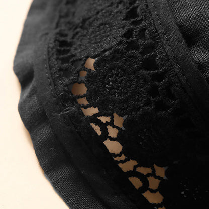 Drawstring Waist Lace Trim Shorts
