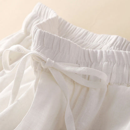 Drawstring Waist Lace Trim Shorts