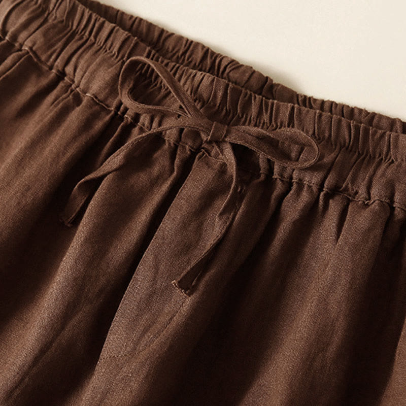 Drawstring Waist Lace Trim Shorts