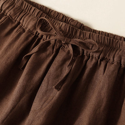 Drawstring Waist Lace Trim Shorts