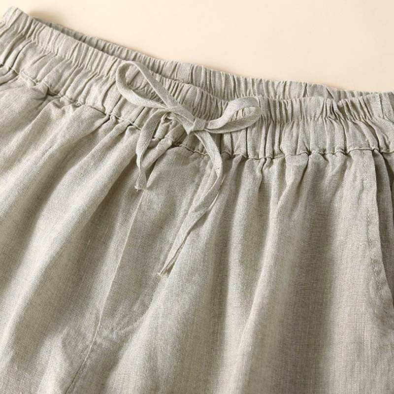 Drawstring Waist Lace Trim Shorts