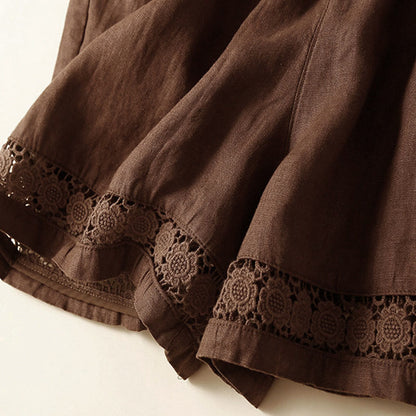 Drawstring Waist Lace Trim Shorts