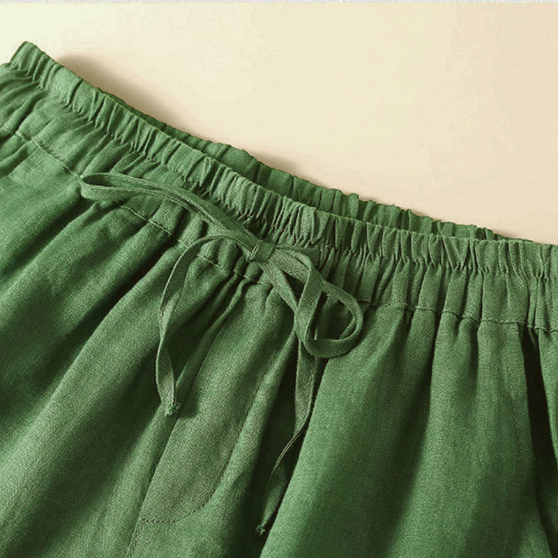 Drawstring Waist Lace Trim Shorts