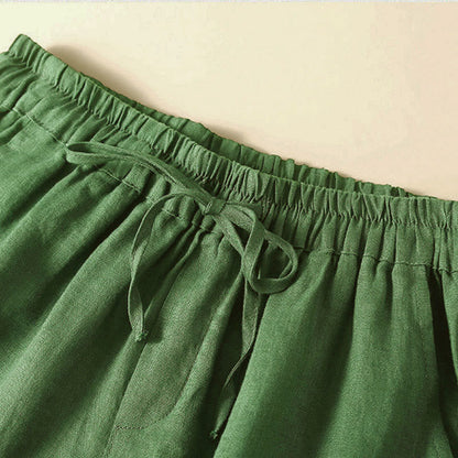 Drawstring Waist Lace Trim Shorts