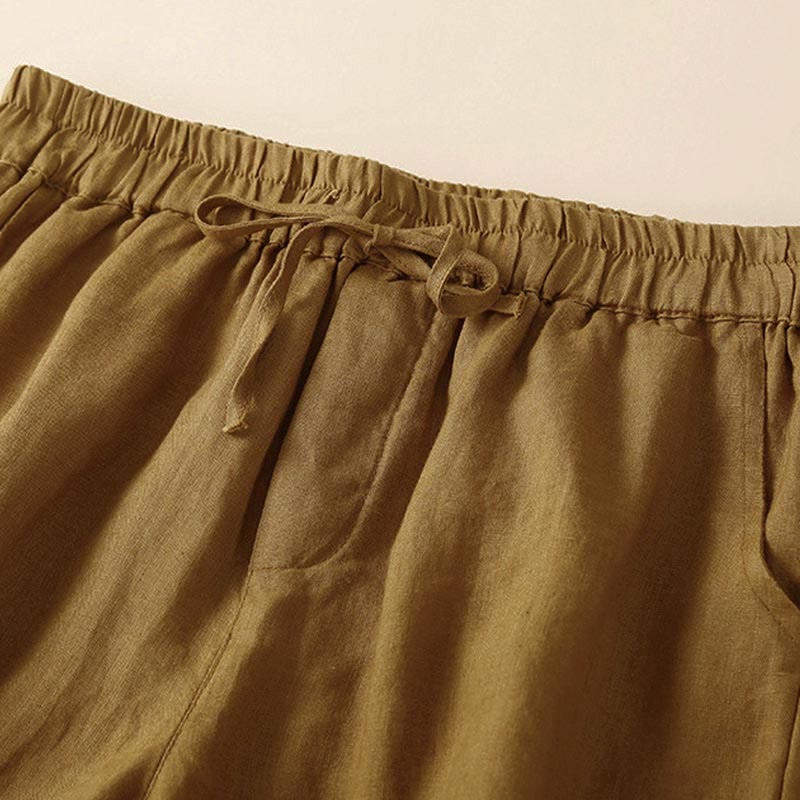 Drawstring Waist Lace Trim Shorts