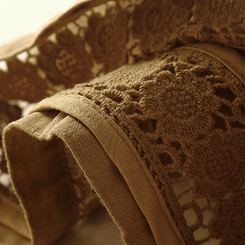 Drawstring Waist Lace Trim Shorts