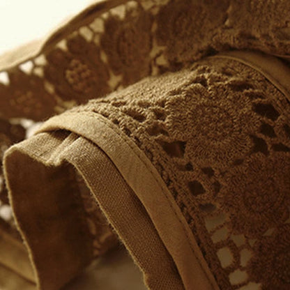 Drawstring Waist Lace Trim Shorts
