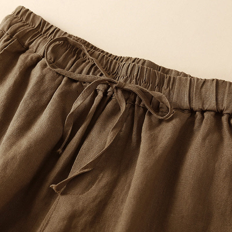 Drawstring Waist Lace Trim Shorts