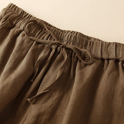 Drawstring Waist Lace Trim Shorts
