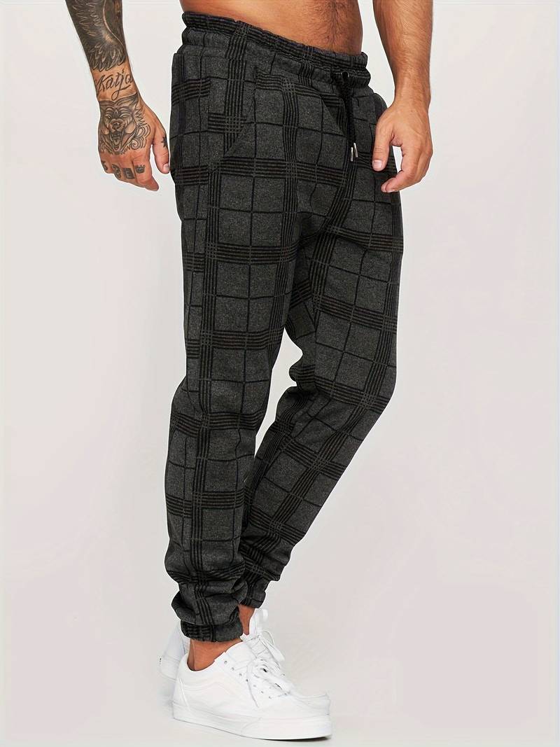 Check Print Joggers | Slim Fit with Tapered Ankle