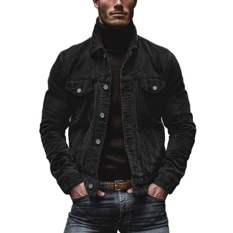Corduroy Jacket | Button Front Casual Style