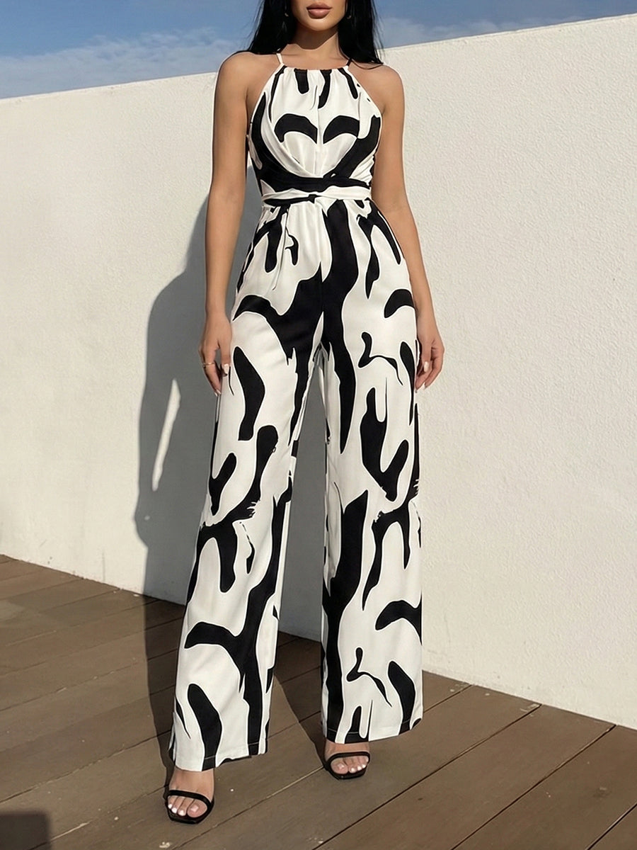 Halter Neck Wide-Leg Jumpsuit