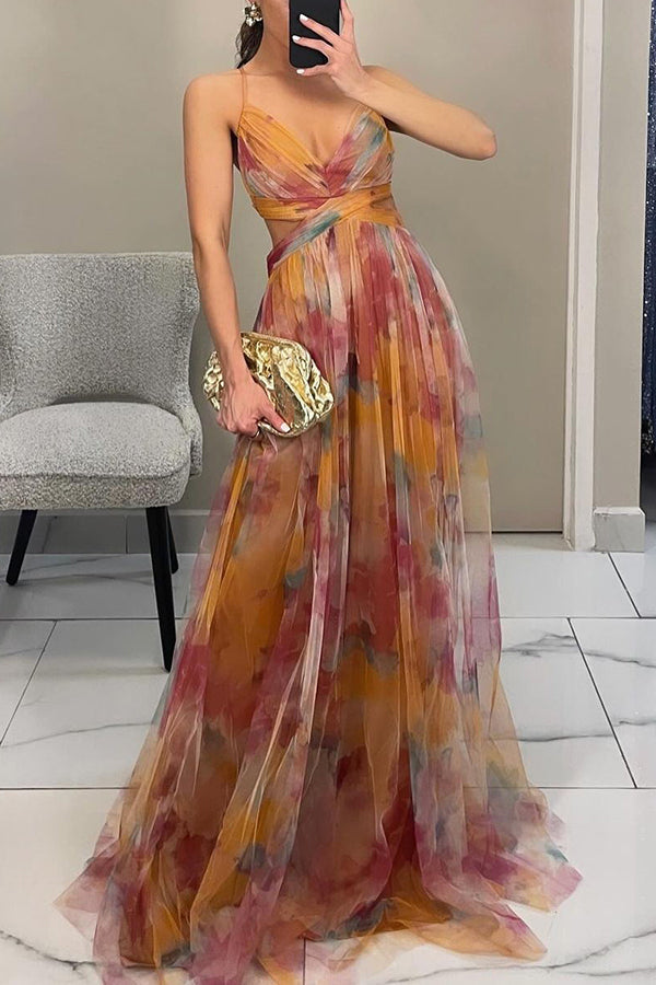 Maxi Dress | Women's Floral Spaghetti Strap