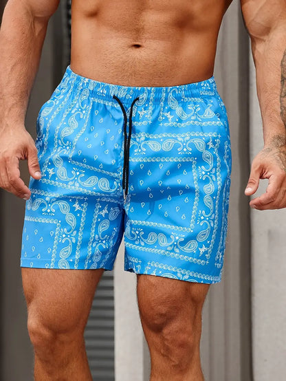 Swim Shorts Men's Drawstring Paisley
