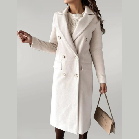 Long Coat | Double Button Fit with Structured Lapels