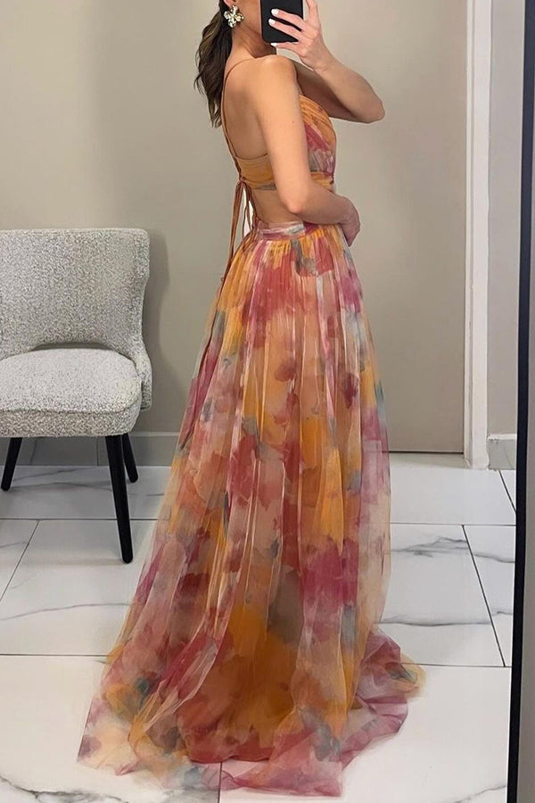 Maxi Dress | Women's Floral Spaghetti Strap