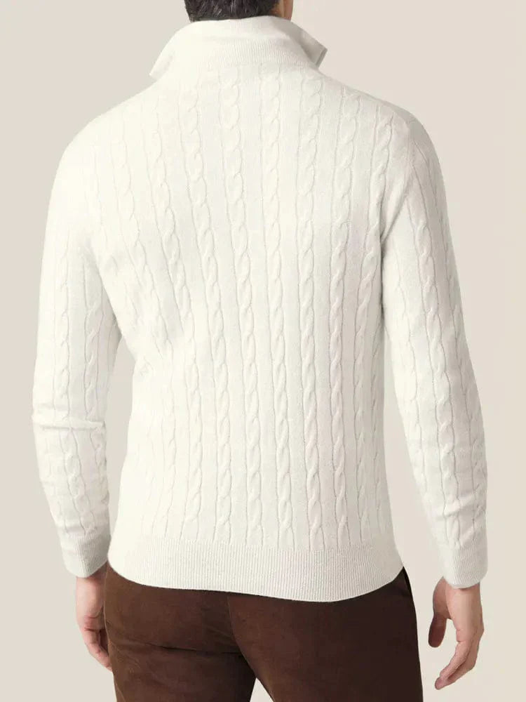 Half Zip Cable Knit Jumper | Classic Fit Pullover