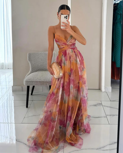 Maxi Dress | Women's Floral Spaghetti Strap