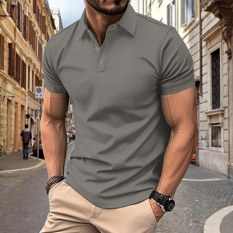 Men's Tight Henley Polo Shirt