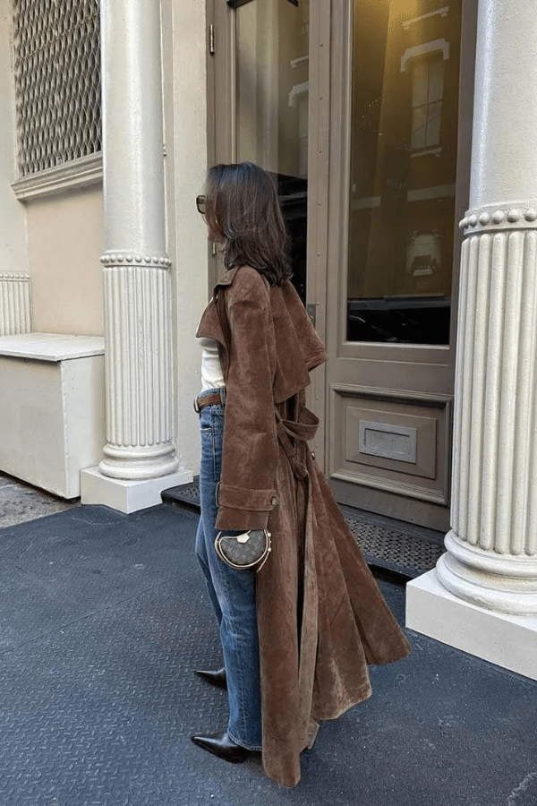 Trench Coat Women's Double Breasted Belted