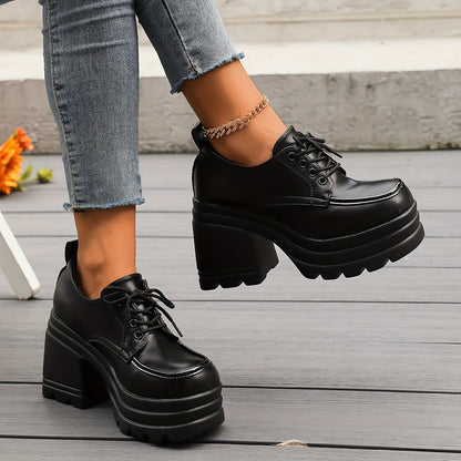Chunky Block Heel Oxford Boots