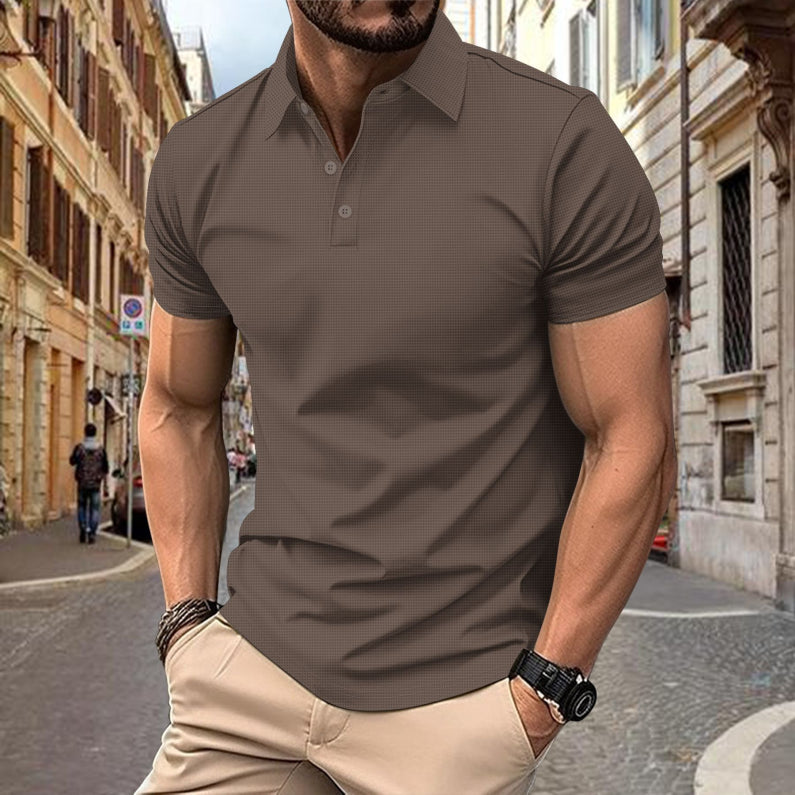 Men's Tight Henley Polo Shirt