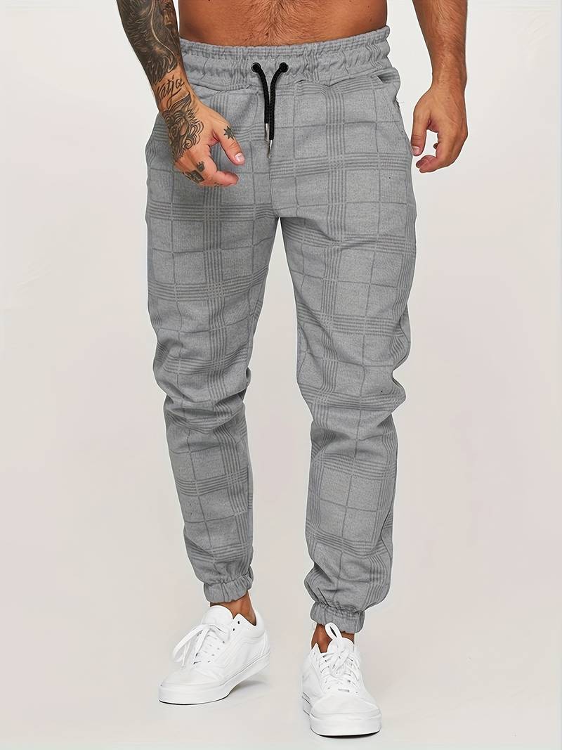 Check Print Joggers | Slim Fit with Tapered Ankle