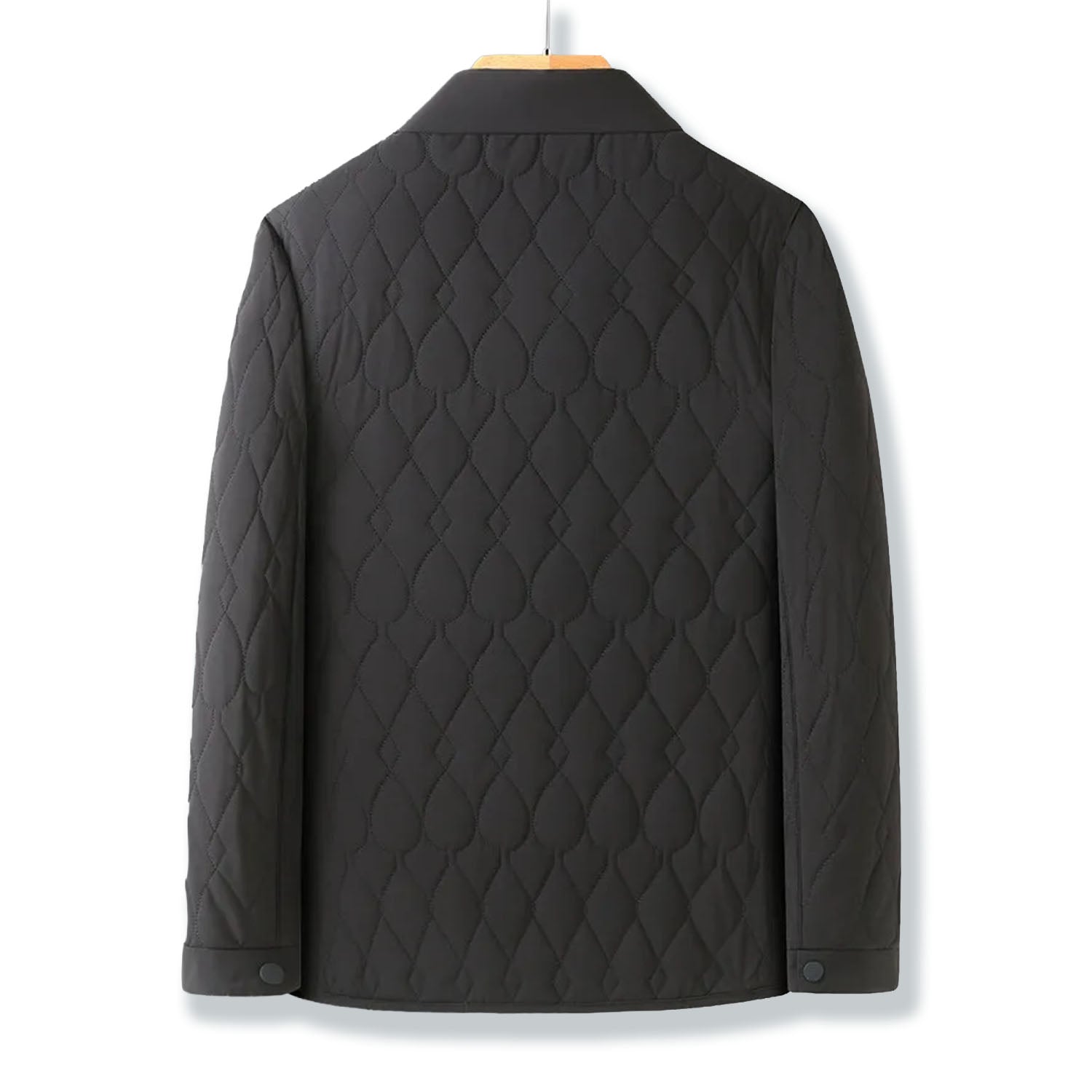 Collared Quilted Jacket Zip Front