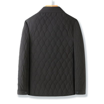 Collared Quilted Jacket Zip Front
