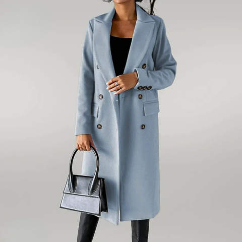Long Coat | Double Button Fit with Structured Lapels