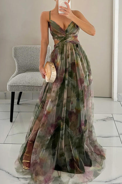 Maxi Dress | Women's Floral Spaghetti Strap