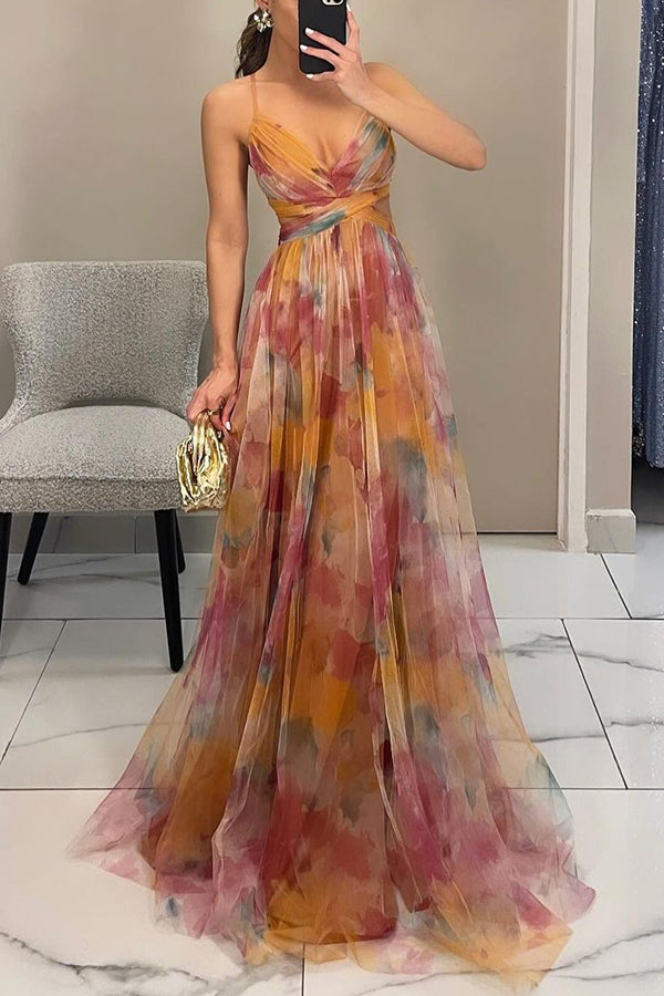 Maxi Dress | Women's Floral Spaghetti Strap
