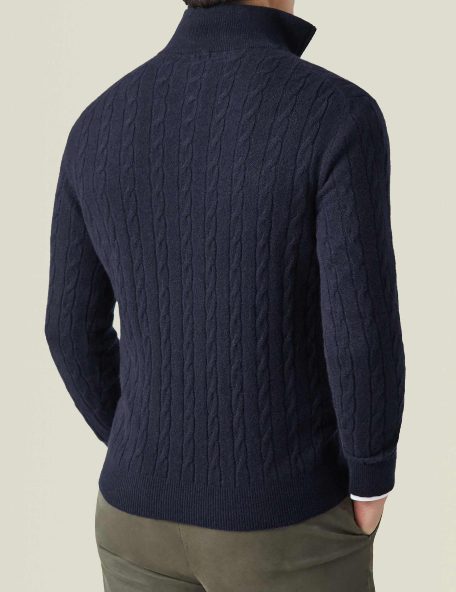 Half Zip Cable Knit Jumper | Classic Fit Pullover