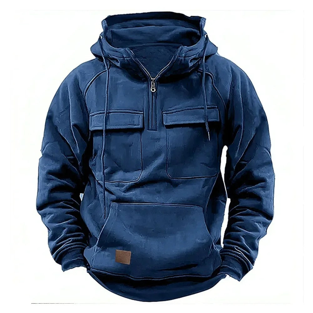 Pullover Hoodie | Half Zip with Front Pockets