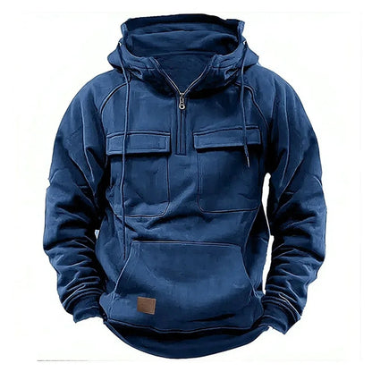 Pullover Hoodie | Half Zip with Front Pockets
