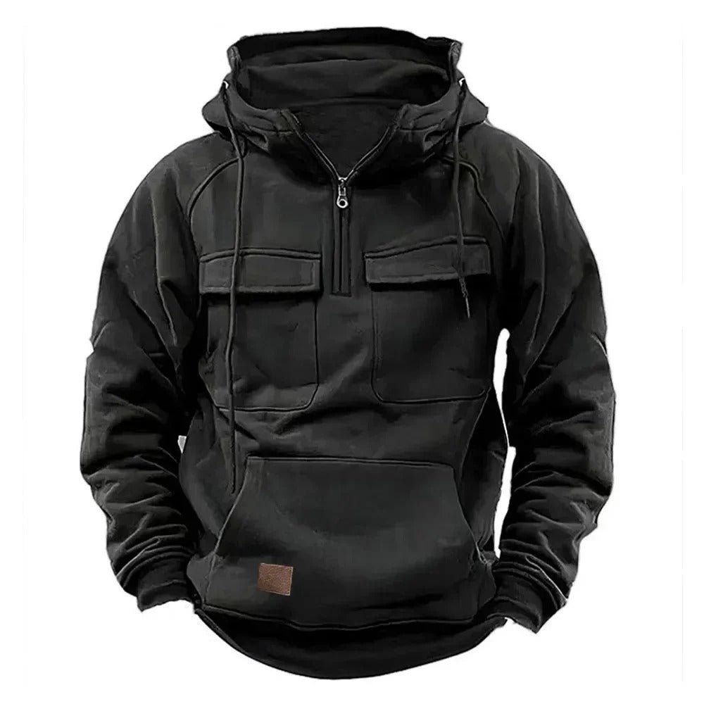 Pullover Hoodie | Half Zip with Front Pockets
