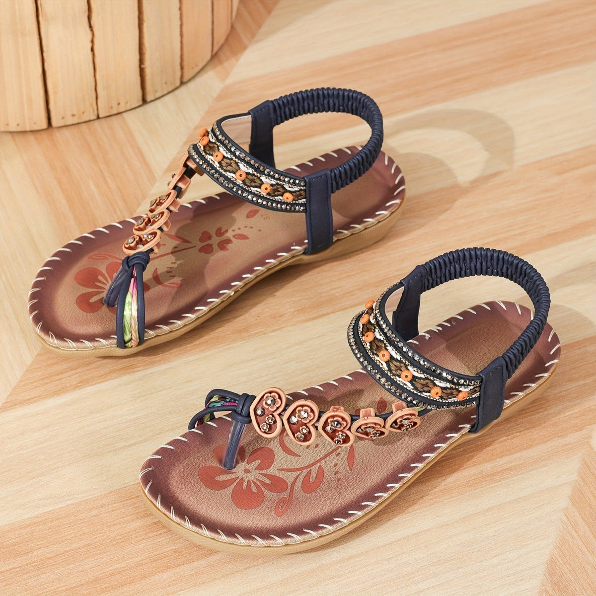Women's Elegant Beaded Sandals | Toe Post