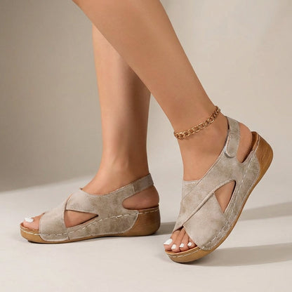 Women's Wedge Sandals | Slingback Cross Strap