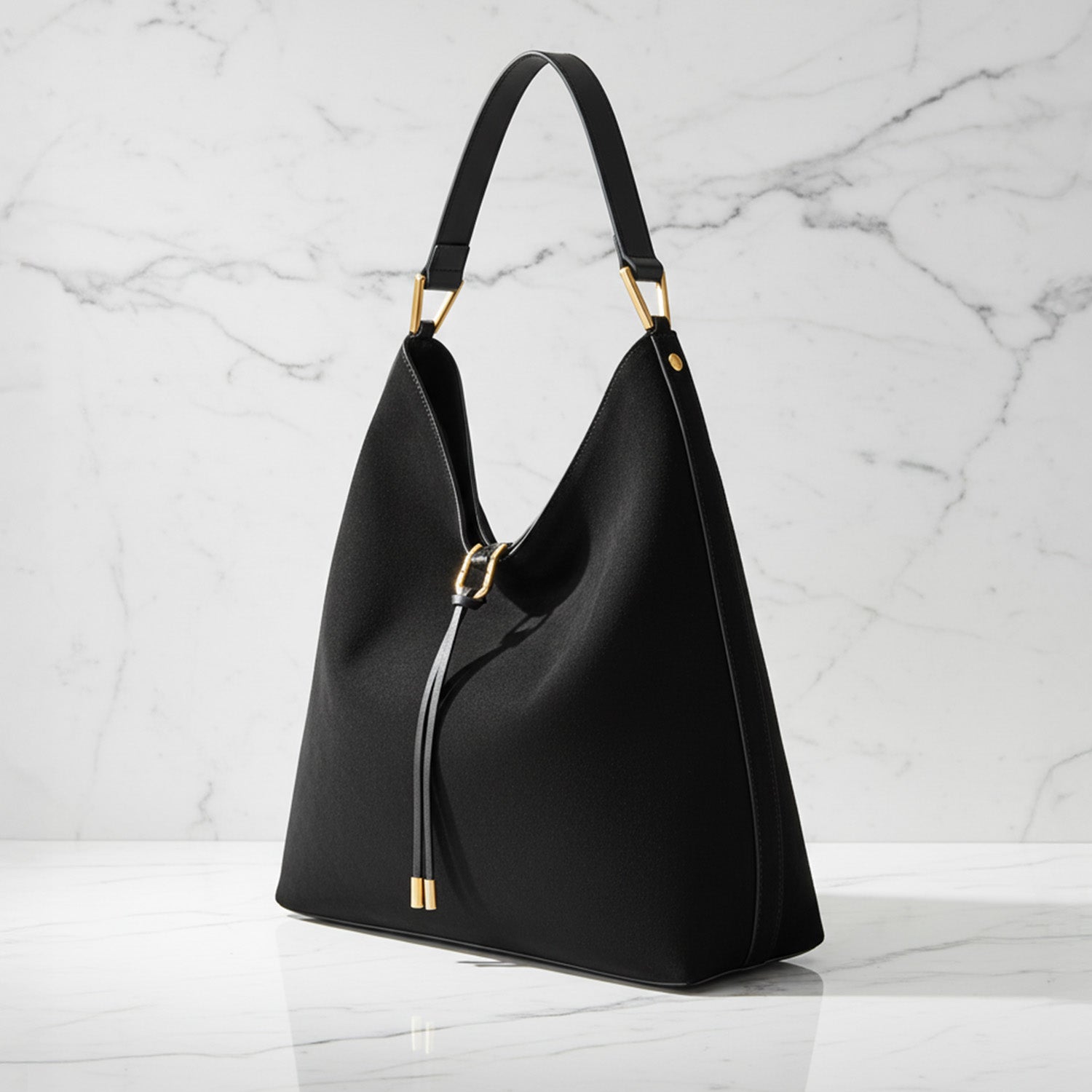 Slouchy Drawstring Hobo Bag