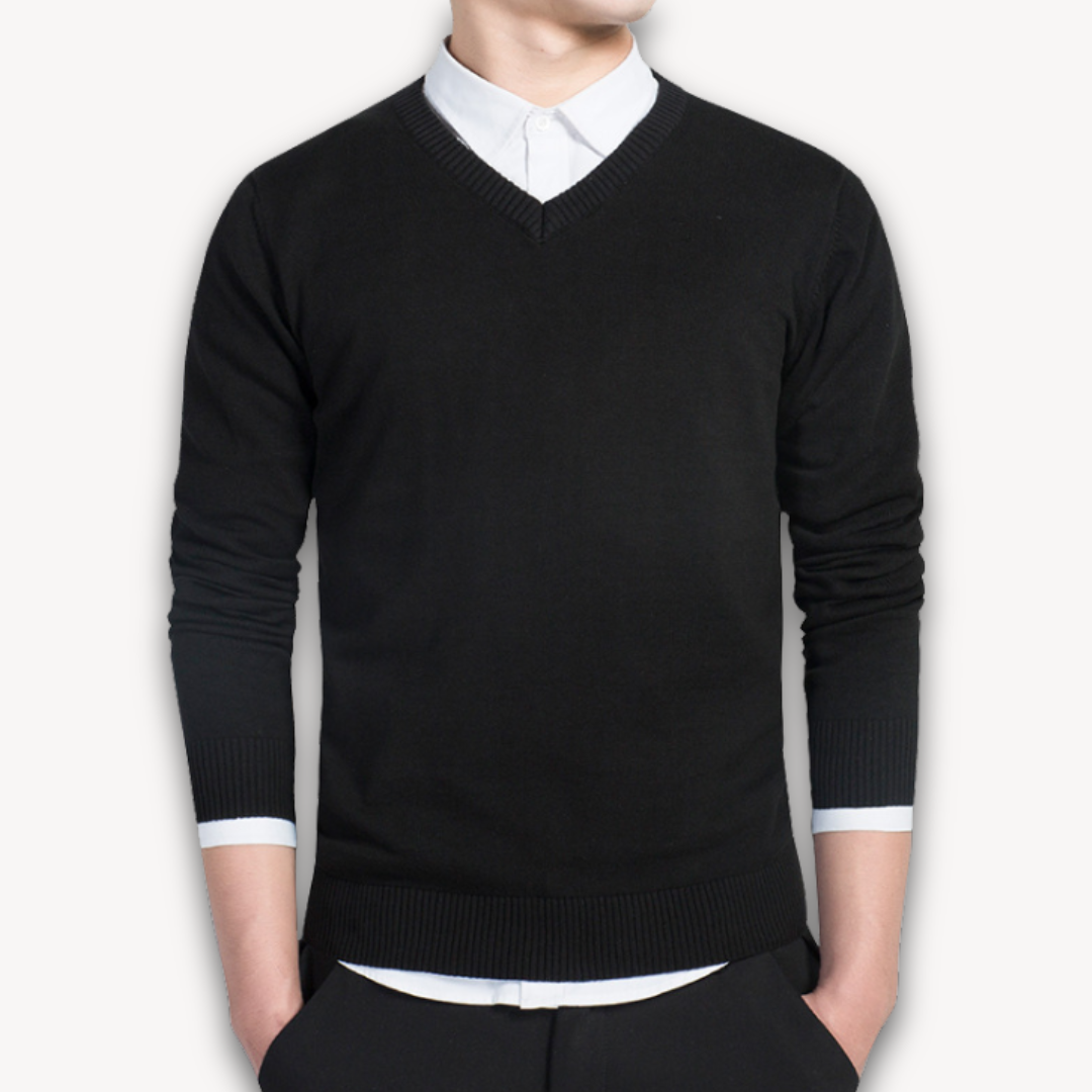 V Neck Pullover Jumper | Slim Fit Smart Casual Style