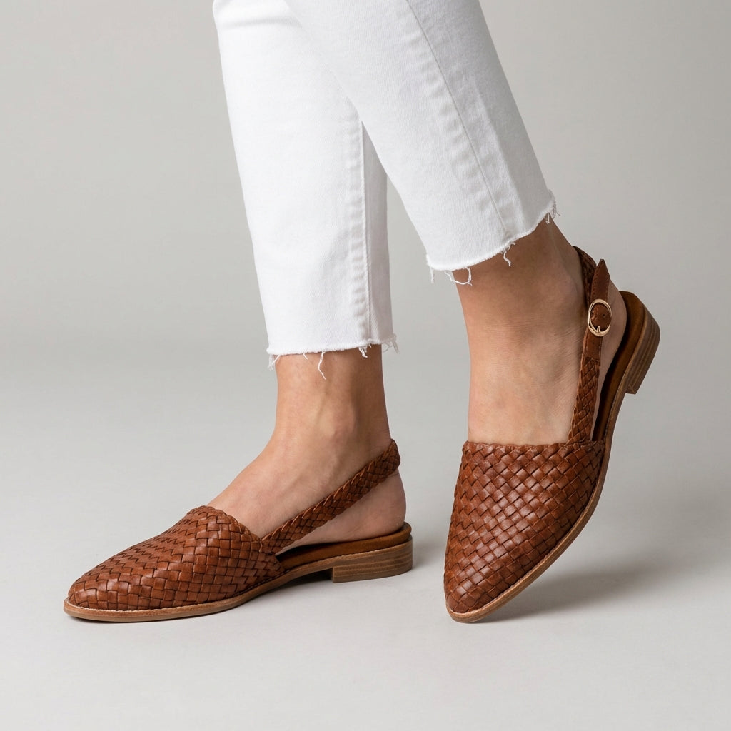 Women's Woven Leather Flats