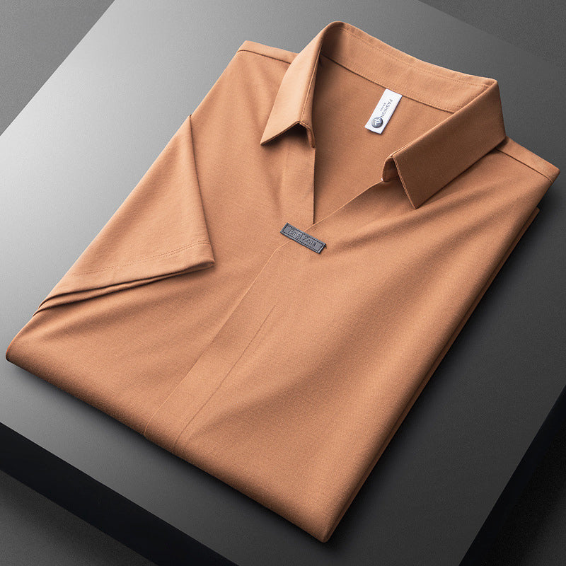 Men’s Casual Open Placket Polo Shirt