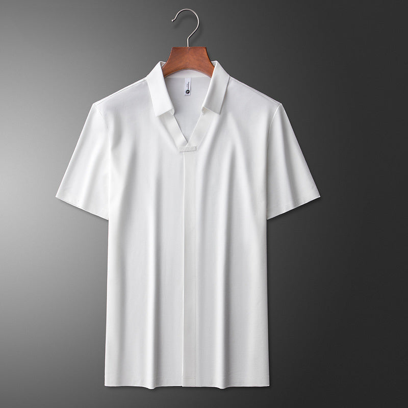 Men’s Casual Open Placket Polo Shirt