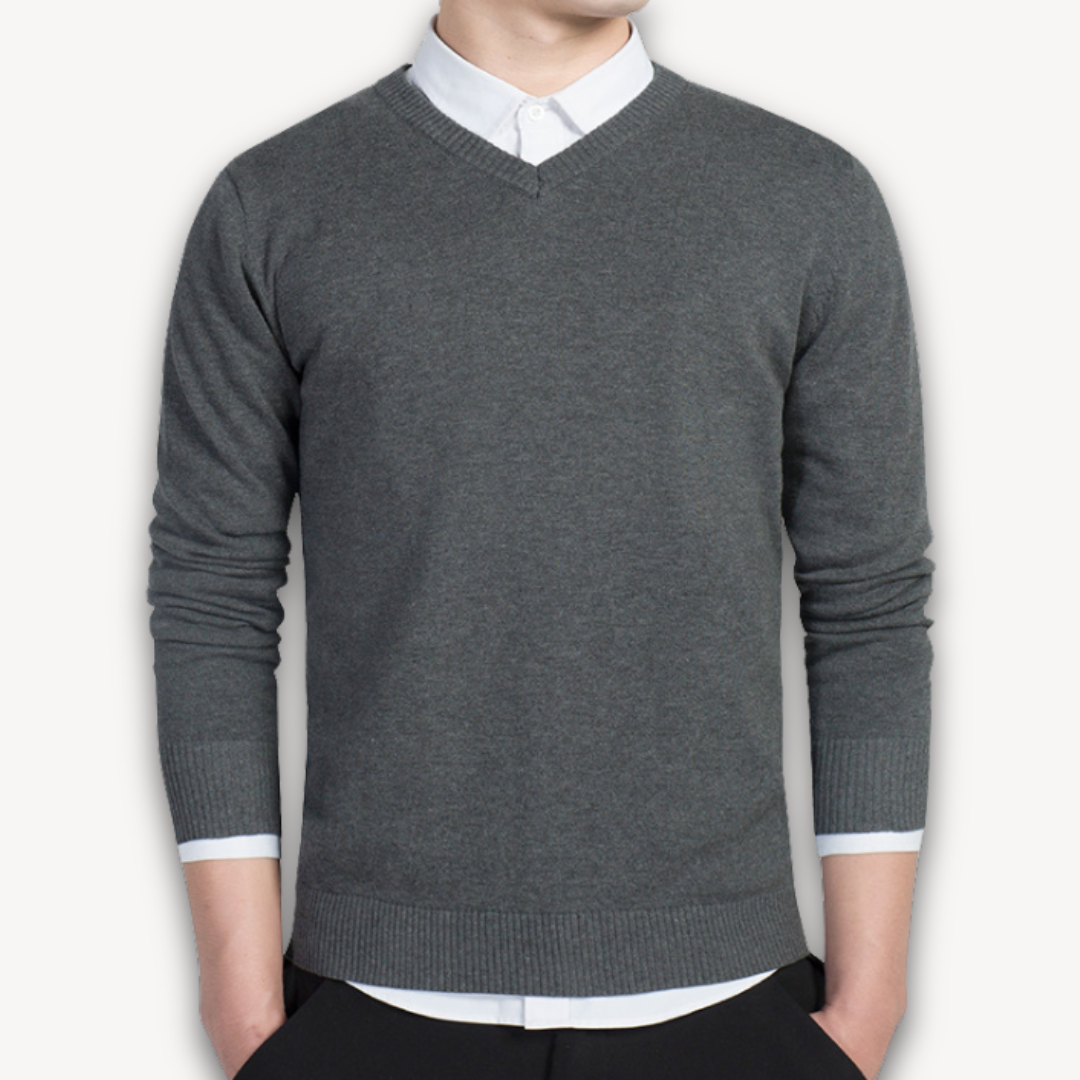 V Neck Pullover Jumper | Slim Fit Smart Casual Style